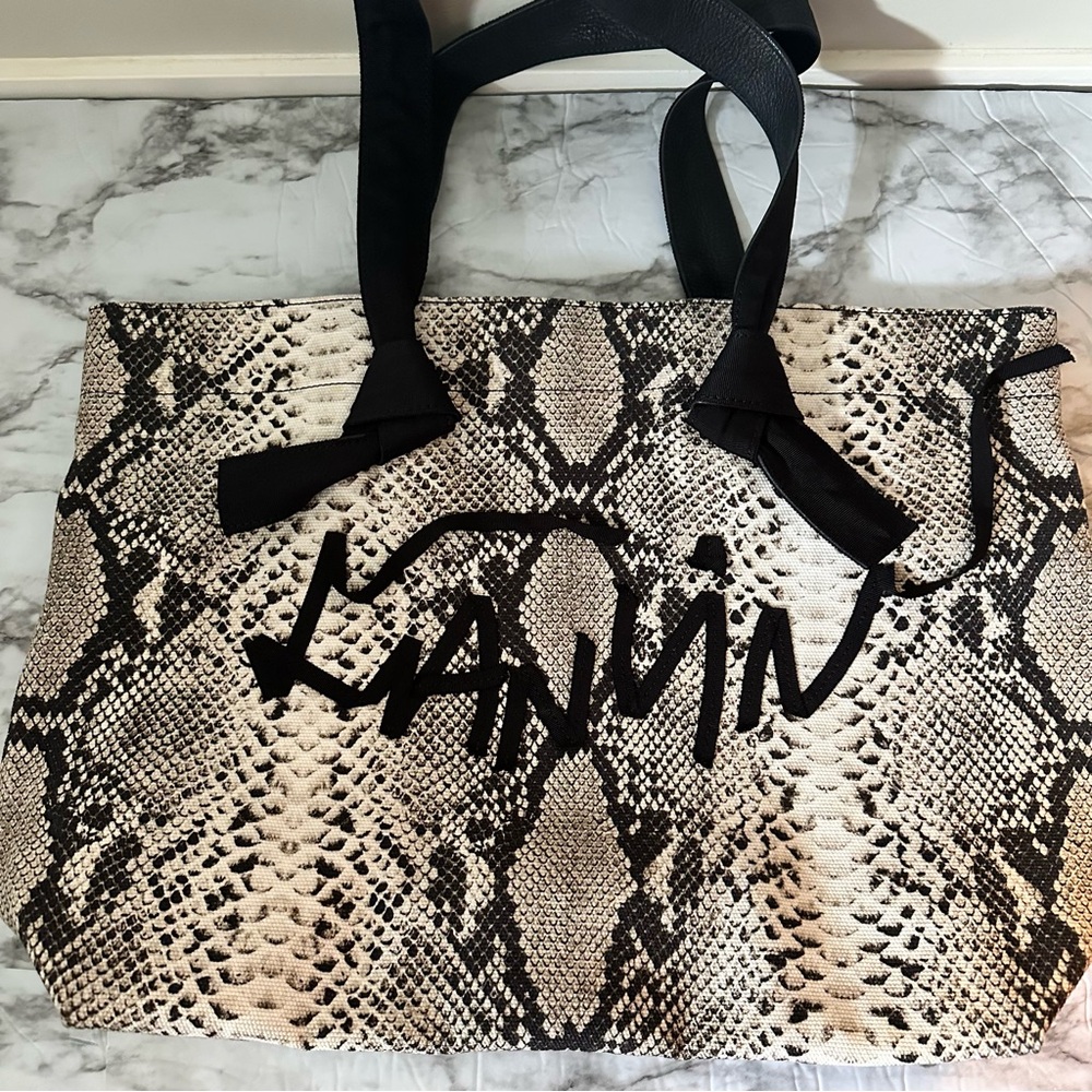 Lanvin tote bag snake skin pattern